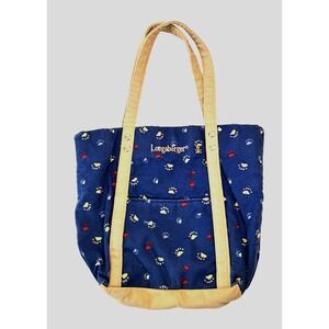 Vtg Longaberger Boyds Bears Paw Print Fabric‎ Tote Bag 10x8" Dogs Purse Handbag